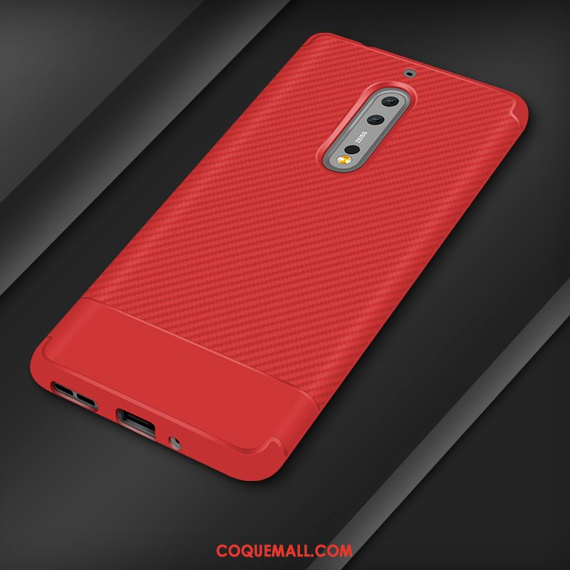 Étui Nokia 8 Tendance Fluide Doux Silicone, Coque Nokia 8 Rouge Tout Compris