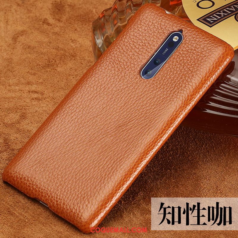 Étui Nokia 8 Tendance Étui En Cuir Incassable, Coque Nokia 8 Border Nouveau