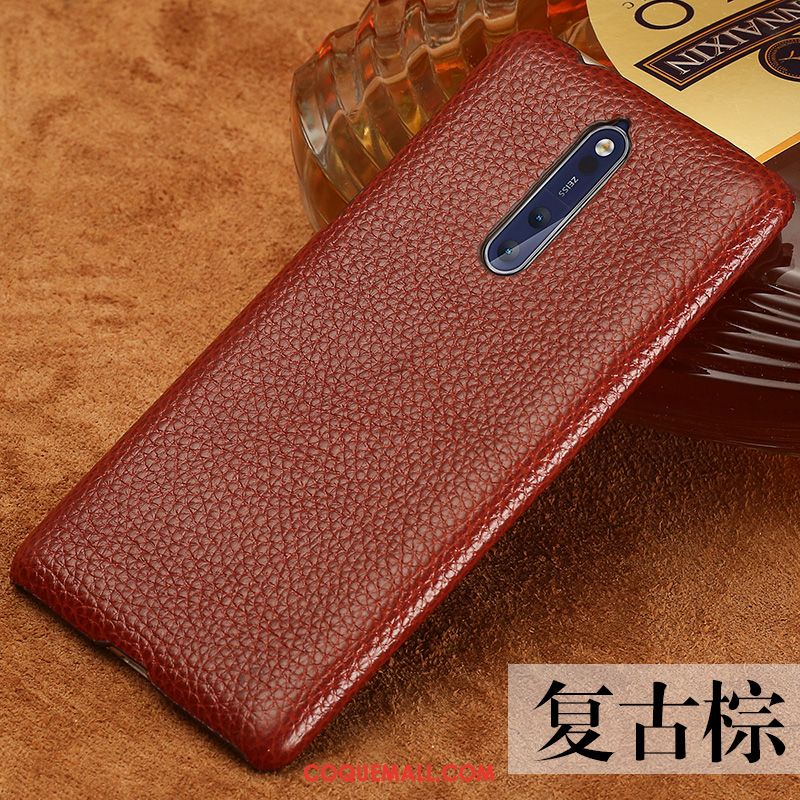 Étui Nokia 8 Tendance Étui En Cuir Incassable, Coque Nokia 8 Border Nouveau