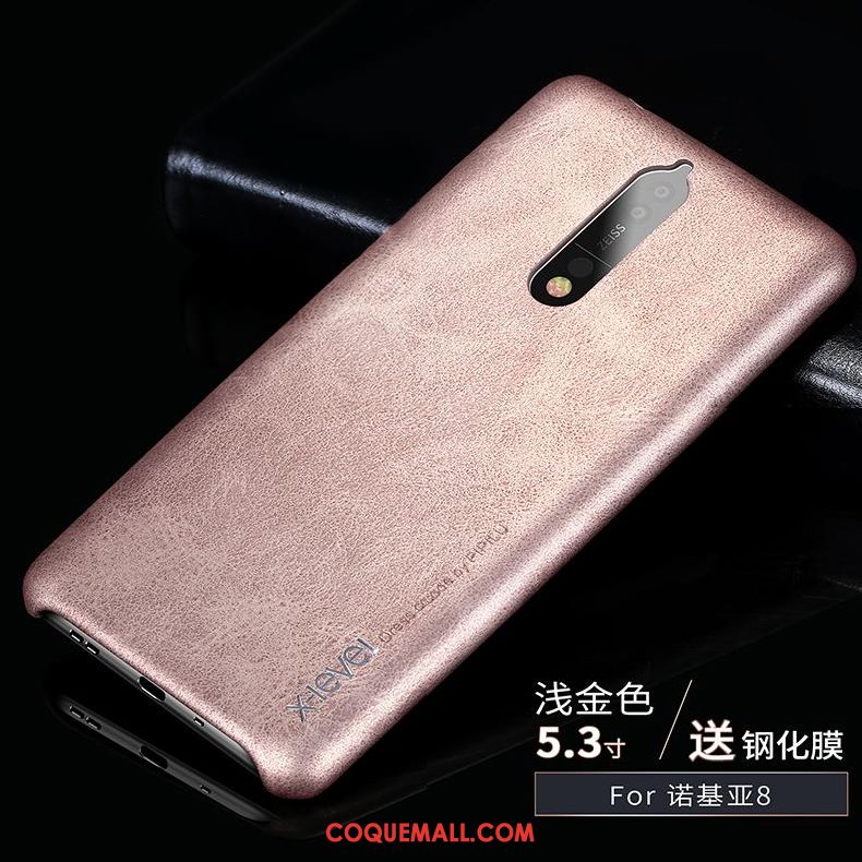 Étui Nokia 8 Étui En Cuir Cuir Business, Coque Nokia 8 Incassable Modèle Fleurie Braun