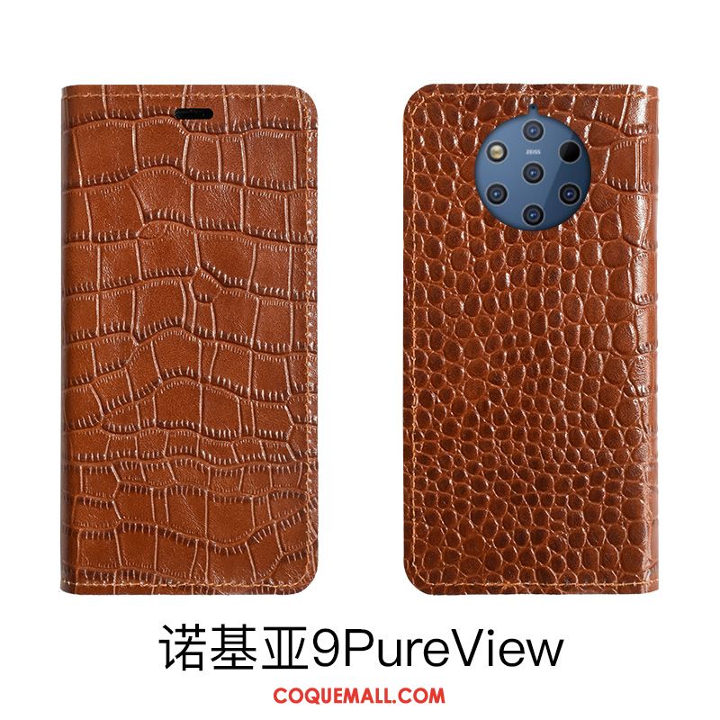 Étui Nokia 9 Pureview Incassable Cuir Protection, Coque Nokia 9 Pureview Téléphone Portable En Cuir