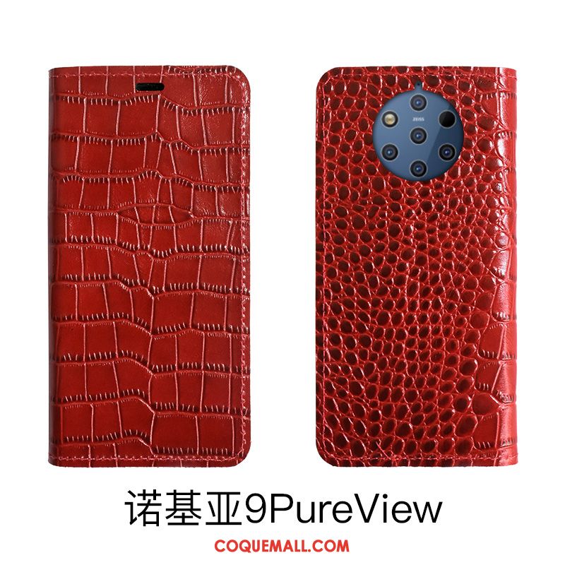 Étui Nokia 9 Pureview Incassable Cuir Protection, Coque Nokia 9 Pureview Téléphone Portable En Cuir