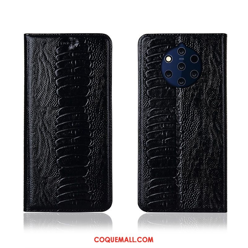 Étui Nokia 9 Pureview Incassable En Cuir Clamshell, Coque Nokia 9 Pureview Oiseau Protection