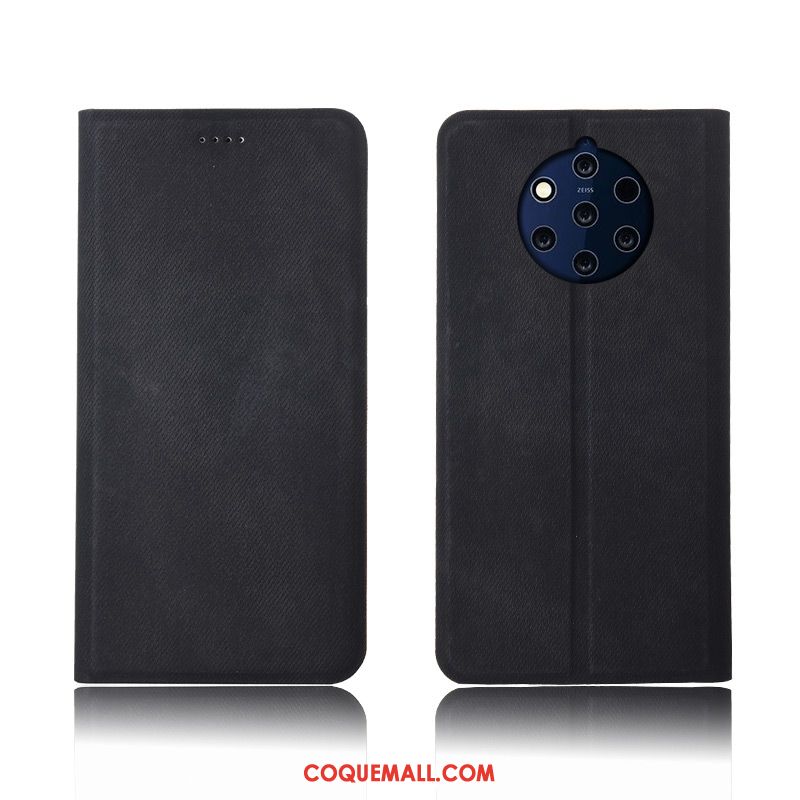 Étui Nokia 9 Pureview Noir En Cuir Tout Compris, Coque Nokia 9 Pureview Protection Incassable