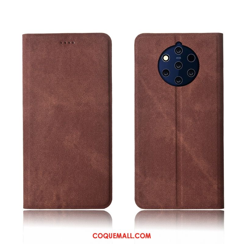 Étui Nokia 9 Pureview Noir En Cuir Tout Compris, Coque Nokia 9 Pureview Protection Incassable