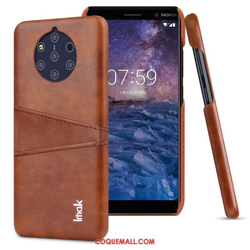 Étui Nokia 9 Pureview Noir Protection Cuir, Coque Nokia 9 Pureview Difficile Carte