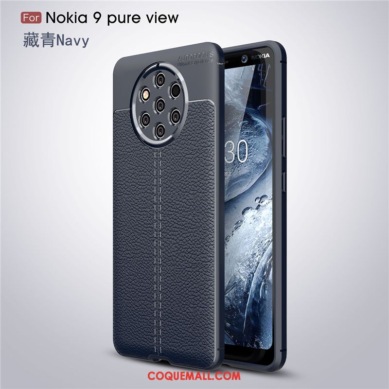 Étui Nokia 9 Pureview Nouveau Anneau Mode, Coque Nokia 9 Pureview Bleu Personnalité