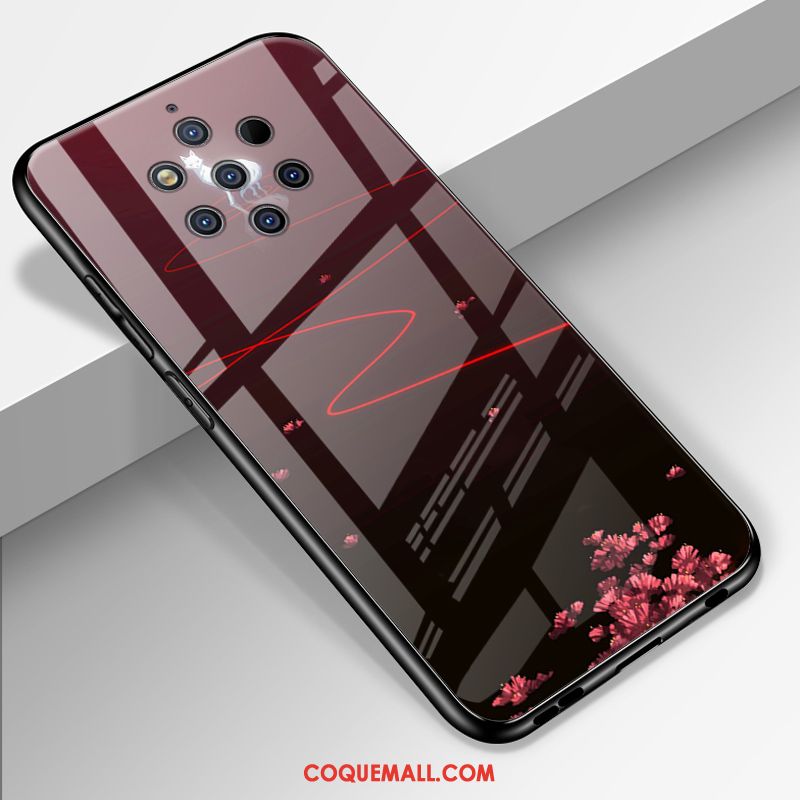 Étui Nokia 9 Pureview Rouge Incassable Silicone, Coque Nokia 9 Pureview Miroir Fluide Doux