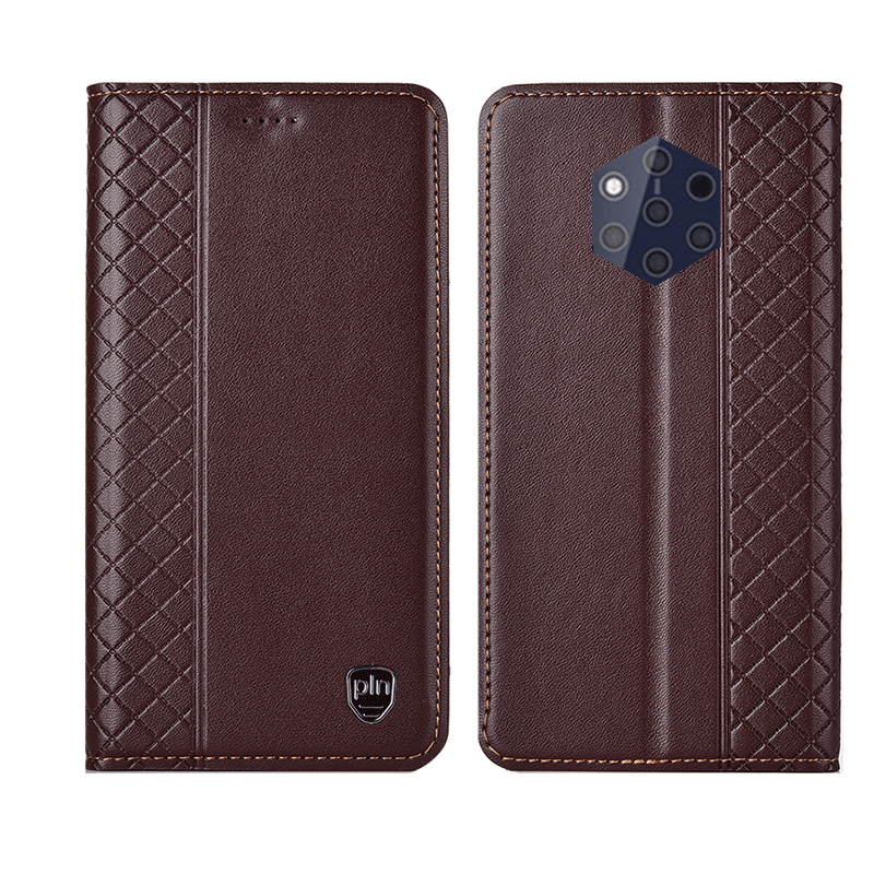 Étui Nokia 9 Pureview Tout Compris Protection Cuir Véritable, Coque Nokia 9 Pureview Fluide Doux Nouveau Braun