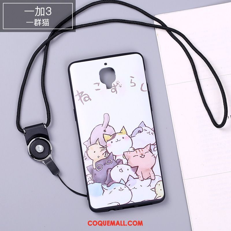 Étui Oneplus 3 Fluide Doux Incassable Rose, Coque Oneplus 3 Téléphone Portable Dessin Animé