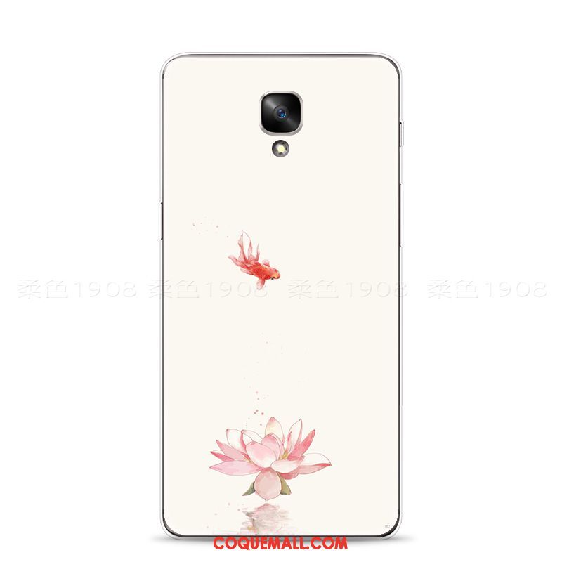 Étui Oneplus 3 Gaufrage Style Chinois Rose, Coque Oneplus 3 Fleur Téléphone Portable