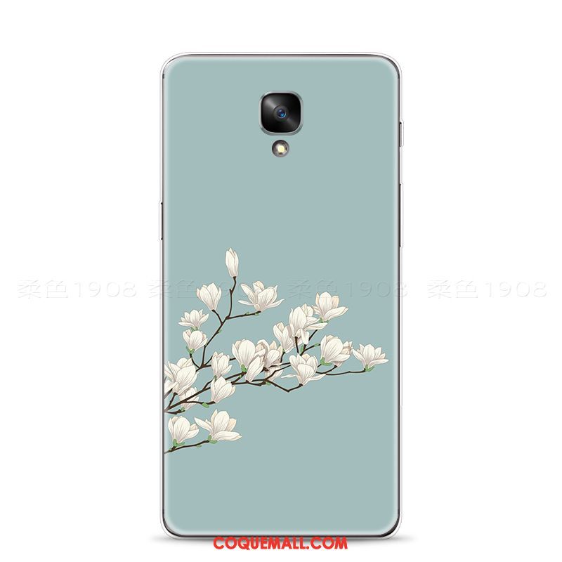 Étui Oneplus 3 Gaufrage Vert Fluide Doux, Coque Oneplus 3 Personnalité Téléphone Portable