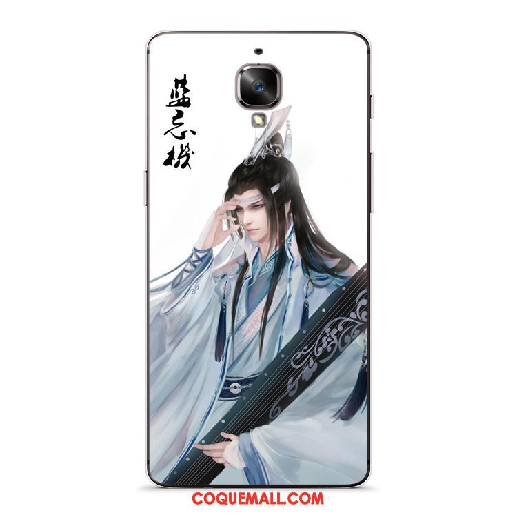 Étui Oneplus 3 Protection Noir Style Chinois, Coque Oneplus 3 Bleu Téléphone Portable