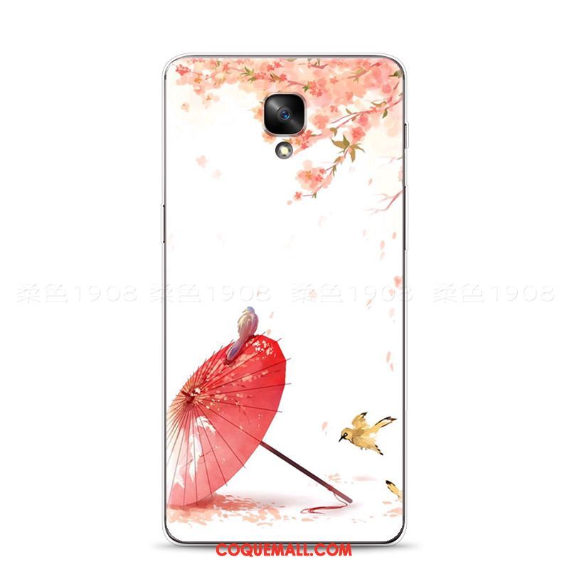 Étui Oneplus 3 Rose Vintage Gaufrage, Coque Oneplus 3 Fleurs Couleur