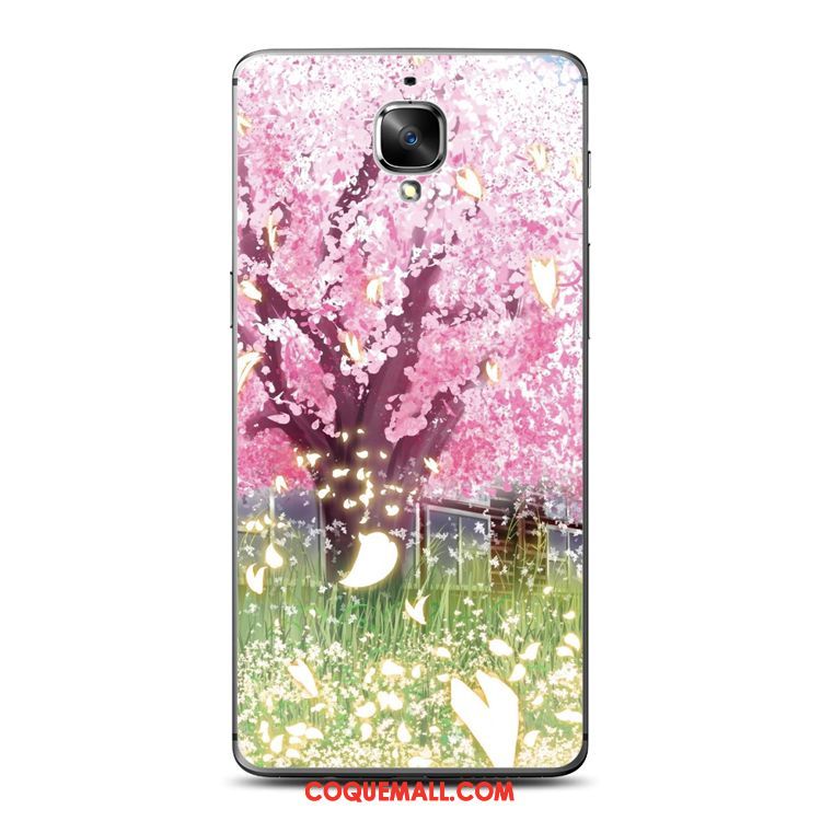 Étui Oneplus 3 Silicone Téléphone Portable Fleur De Pêche, Coque Oneplus 3 Fluide Doux Beau