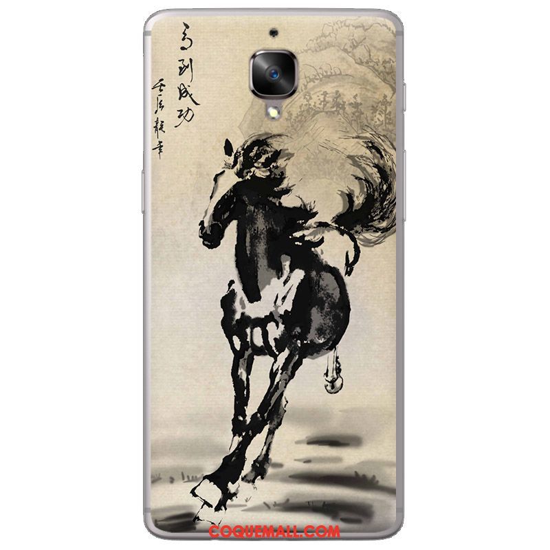 Étui Oneplus 3t Encre Téléphone Portable Noir, Coque Oneplus 3t Fluide Doux Silicone