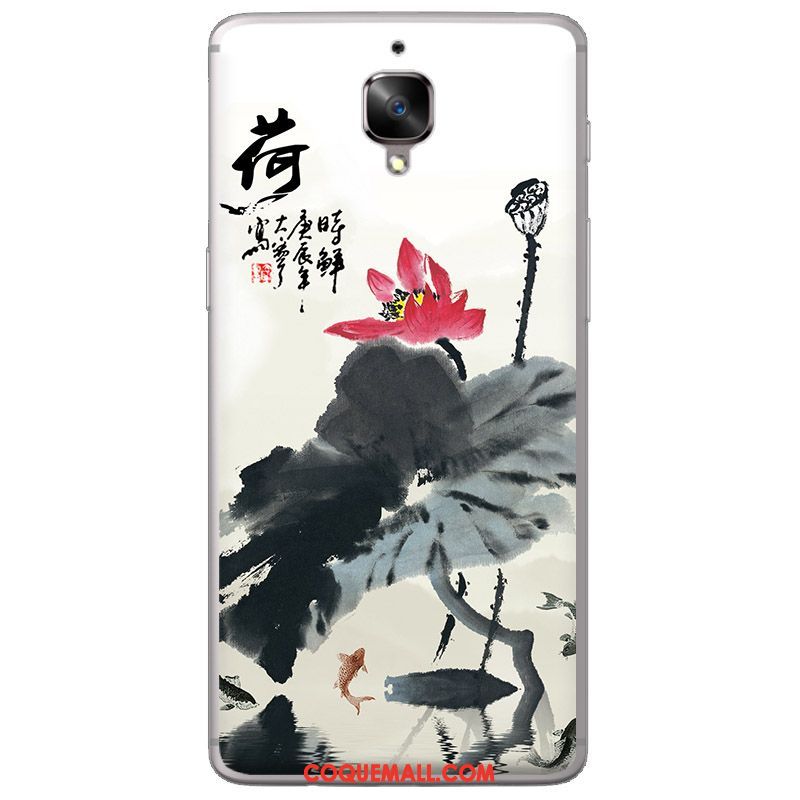 Étui Oneplus 3t Encre Téléphone Portable Noir, Coque Oneplus 3t Fluide Doux Silicone