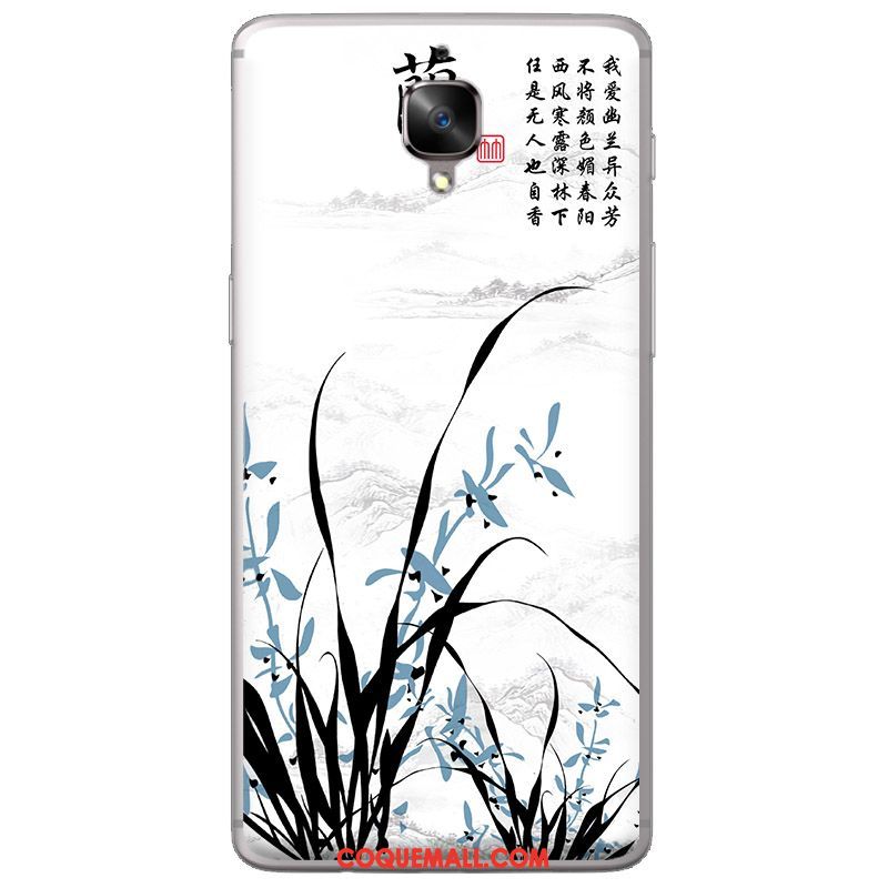 Étui Oneplus 3t Encre Téléphone Portable Noir, Coque Oneplus 3t Fluide Doux Silicone