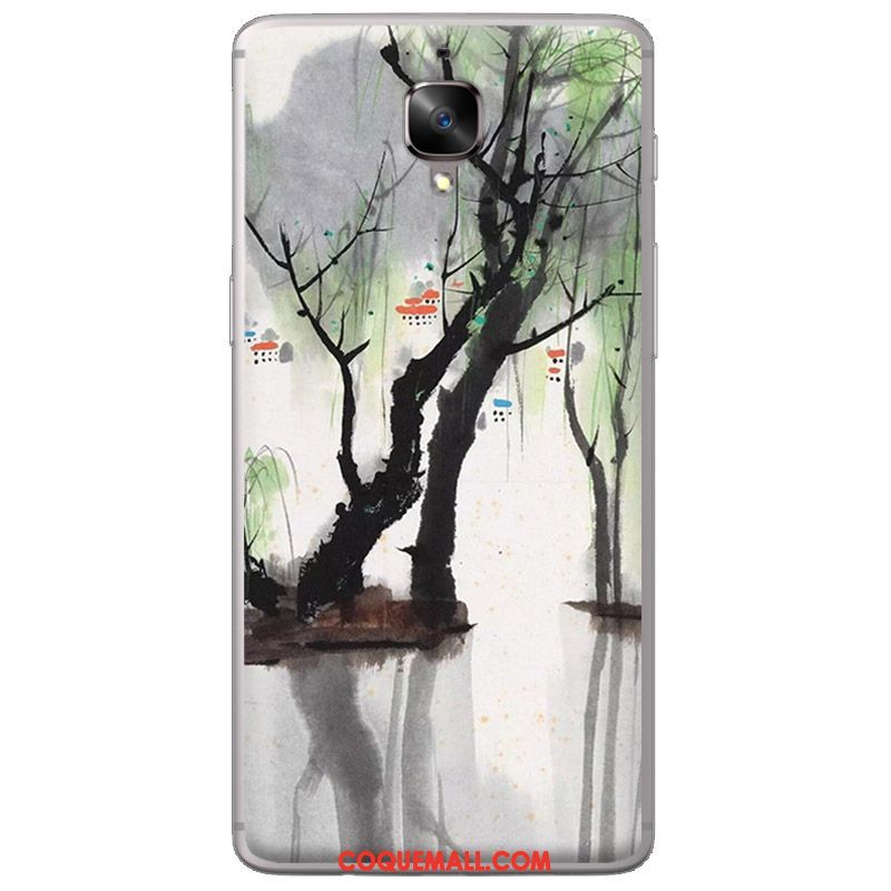 Étui Oneplus 3t Encre Téléphone Portable Noir, Coque Oneplus 3t Fluide Doux Silicone