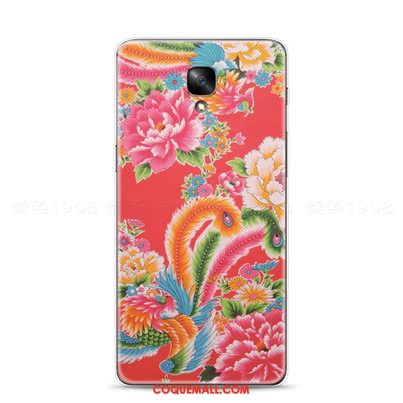 Étui Oneplus 3t Ethnique Fleur Fluide Doux, Coque Oneplus 3t Pivoine Grand