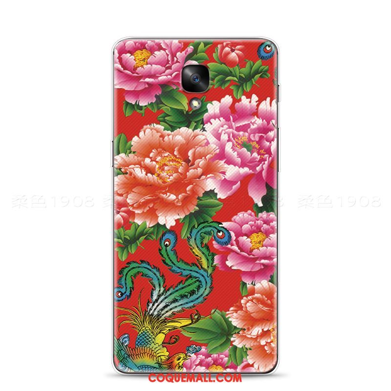 Étui Oneplus 3t Ethnique Fleur Fluide Doux, Coque Oneplus 3t Pivoine Grand