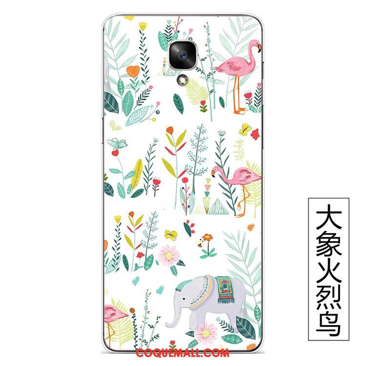 Étui Oneplus 3t Fluide Doux Téléphone Portable Oiseau, Coque Oneplus 3t Floral Vert