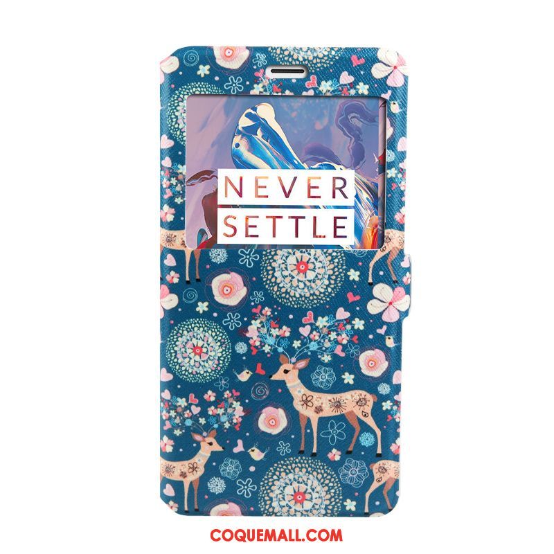 Étui Oneplus 3t Incassable Protection Clamshell, Coque Oneplus 3t Bleu Étui En Cuir