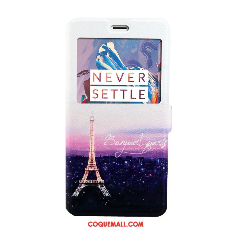 Étui Oneplus 3t Incassable Protection Clamshell, Coque Oneplus 3t Bleu Étui En Cuir