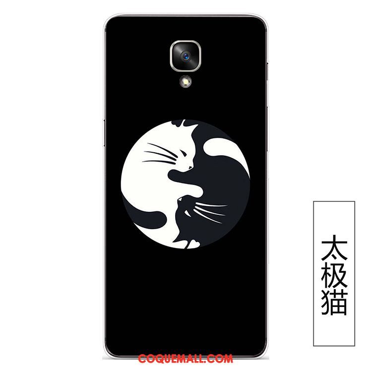 Étui Oneplus 3t Noir Chat Tendance, Coque Oneplus 3t Silicone Fluide Doux