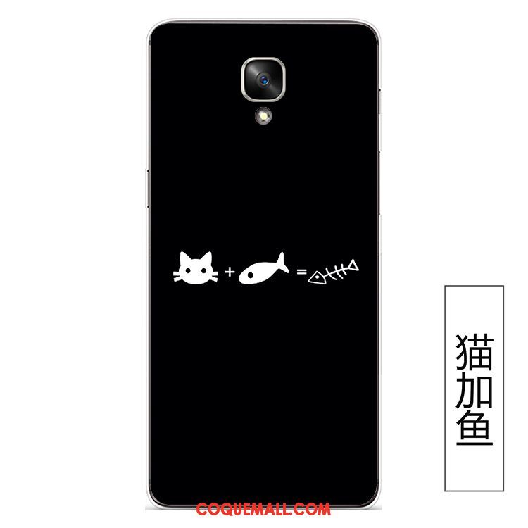 Étui Oneplus 3t Noir Chat Tendance, Coque Oneplus 3t Silicone Fluide Doux