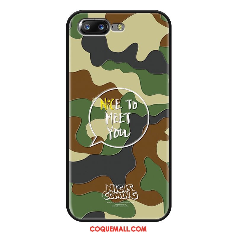 Étui Oneplus 5 Gaufrage Camouflage Vert, Coque Oneplus 5 Incassable Personnalité