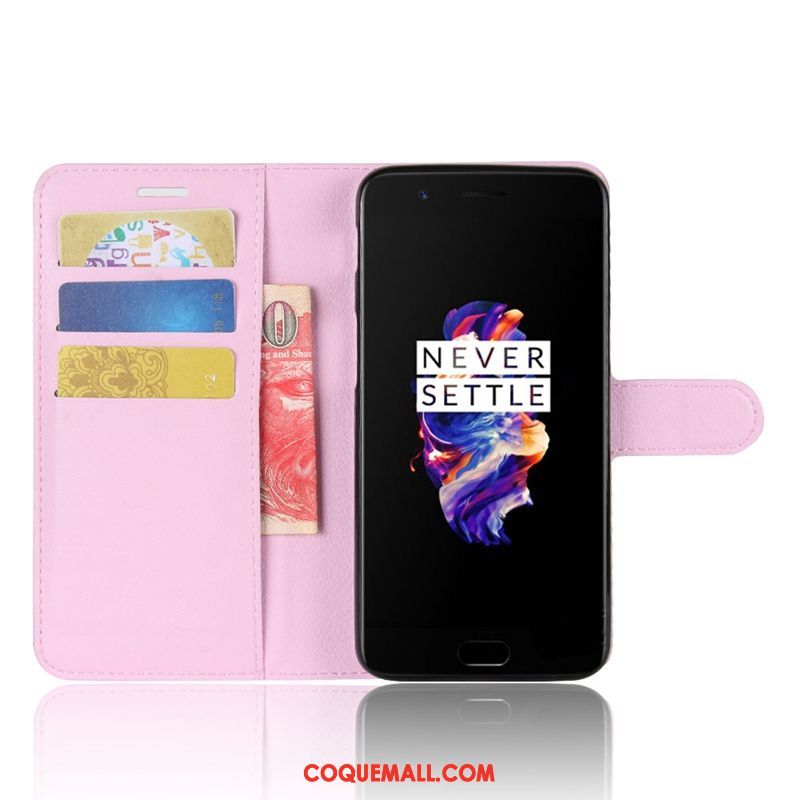 Étui Oneplus 5 Protection Fluide Doux Étui En Cuir, Coque Oneplus 5 Téléphone Portable Rouge