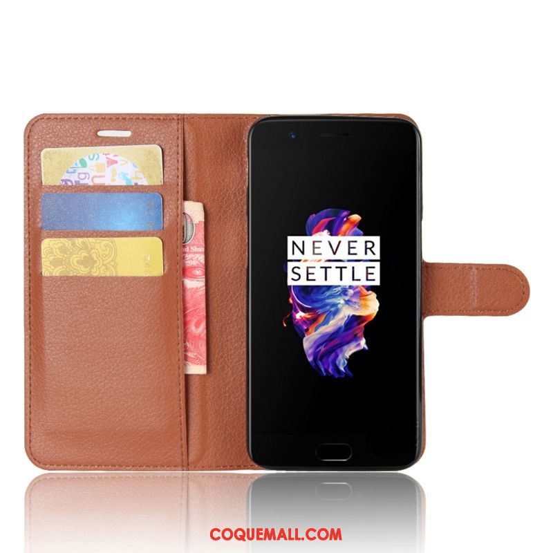 Étui Oneplus 5 Protection Fluide Doux Étui En Cuir, Coque Oneplus 5 Téléphone Portable Rouge