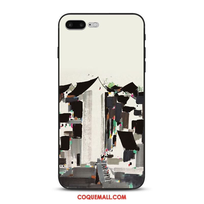 Étui Oneplus 5 Silicone Blanc Style Chinois, Coque Oneplus 5 Encre Modèle