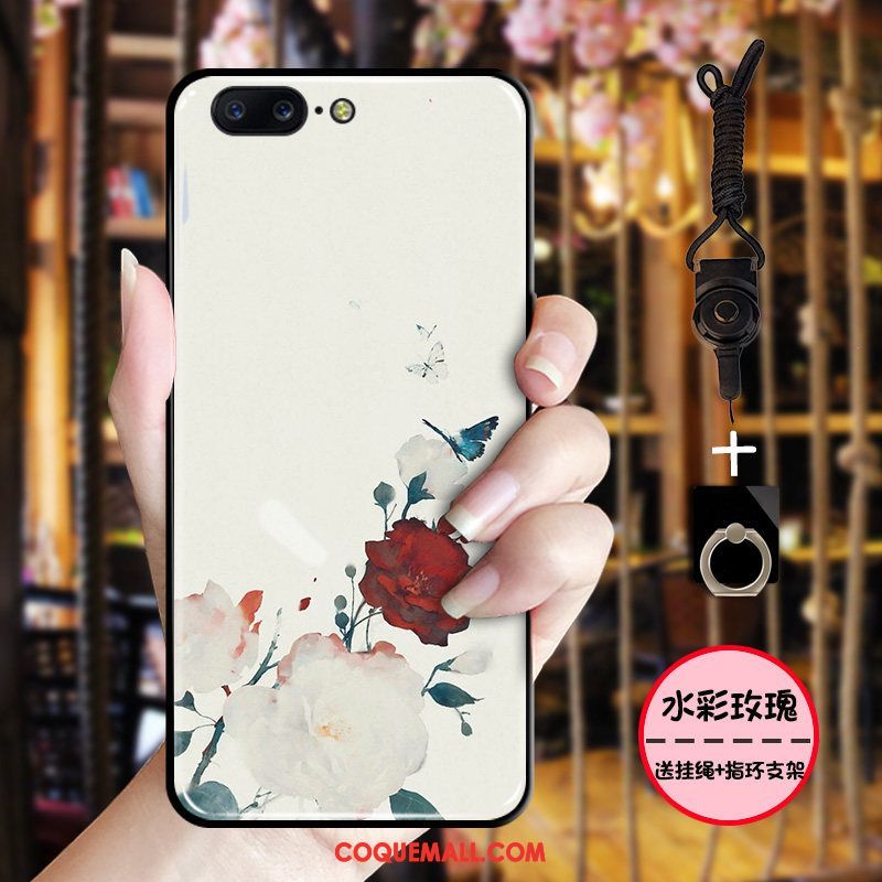 Étui Oneplus 5 Simple Fluide Doux Noir, Coque Oneplus 5 Rose Encre