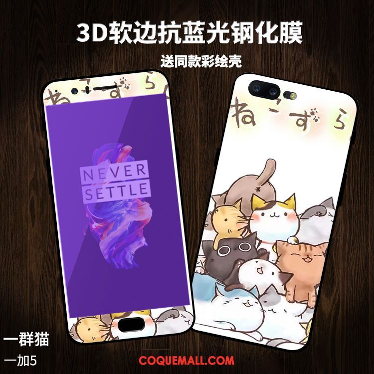 Étui Oneplus 5 Tempérer Téléphone Portable Dessin Animé, Coque Oneplus 5 Protection Contre Les Explosions Verre