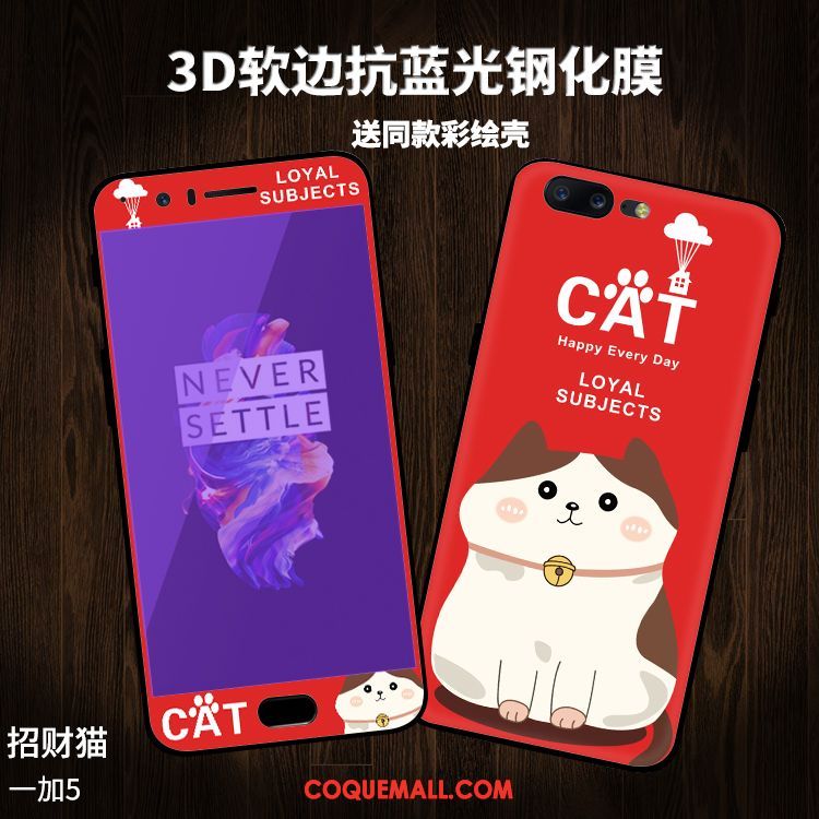 Étui Oneplus 5 Tempérer Téléphone Portable Dessin Animé, Coque Oneplus 5 Protection Contre Les Explosions Verre