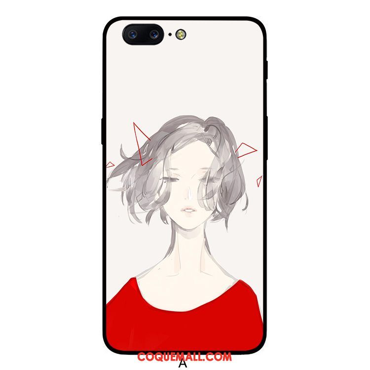 Étui Oneplus 5 Tendance Fluide Doux Rose, Coque Oneplus 5 Délavé En Daim Rouge