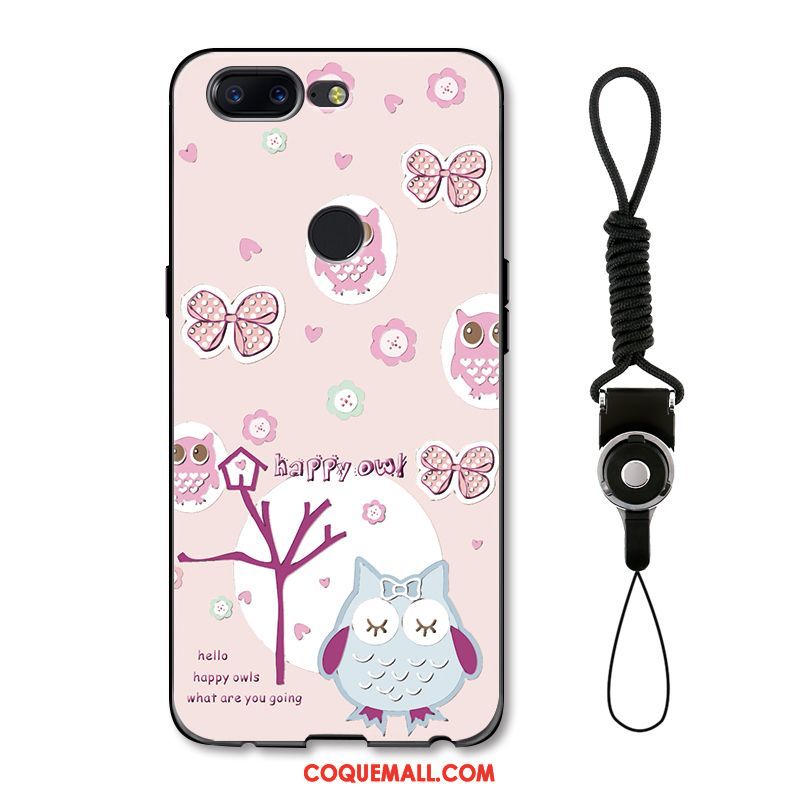 Étui Oneplus 5t Charmant Dessin Animé Tendance, Coque Oneplus 5t Rose Gaufrage