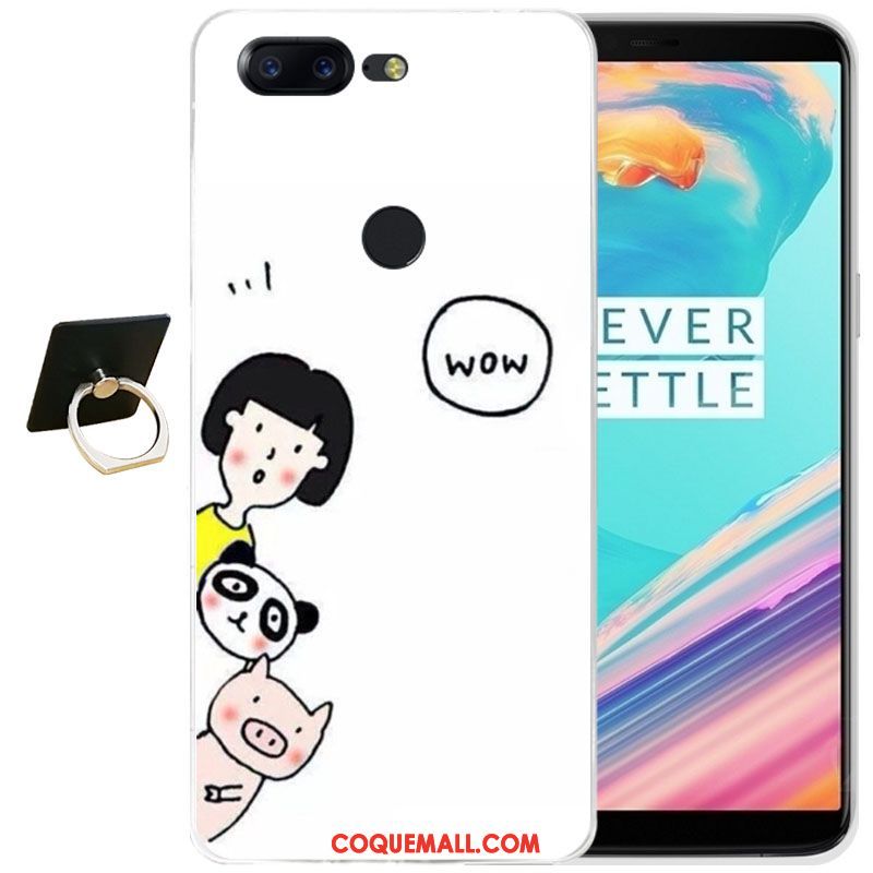 Étui Oneplus 5t Gaufrage Tout Compris Transparent, Coque Oneplus 5t Dessin Animé Silicone