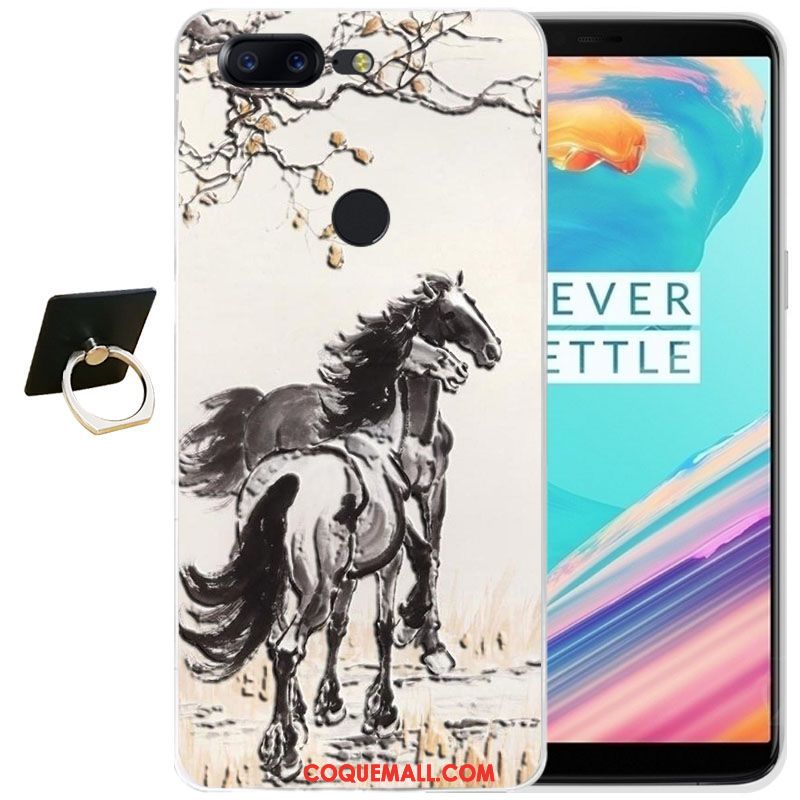 Étui Oneplus 5t Gaufrage Tout Compris Transparent, Coque Oneplus 5t Dessin Animé Silicone