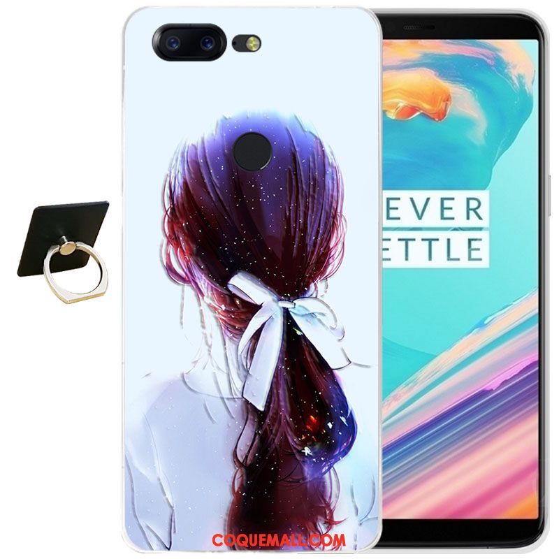 Étui Oneplus 5t Gaufrage Tout Compris Transparent, Coque Oneplus 5t Dessin Animé Silicone