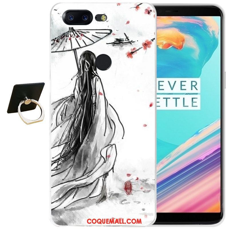 Étui Oneplus 5t Gaufrage Tout Compris Transparent, Coque Oneplus 5t Dessin Animé Silicone