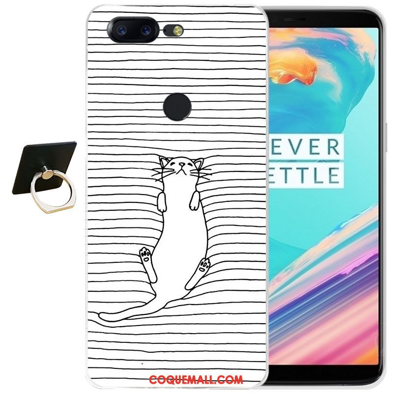 Étui Oneplus 5t Gaufrage Tout Compris Transparent, Coque Oneplus 5t Dessin Animé Silicone