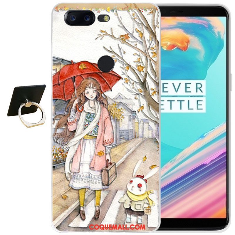 Étui Oneplus 5t Gaufrage Tout Compris Transparent, Coque Oneplus 5t Dessin Animé Silicone