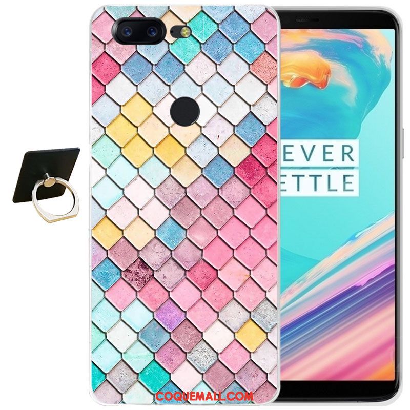 Étui Oneplus 5t Gaufrage Tout Compris Transparent, Coque Oneplus 5t Dessin Animé Silicone