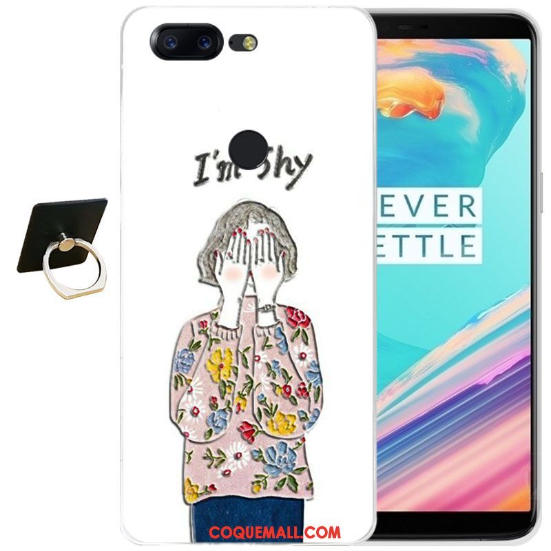 Étui Oneplus 5t Gaufrage Tout Compris Transparent, Coque Oneplus 5t Dessin Animé Silicone