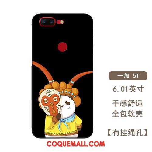 Étui Oneplus 5t Mignonne Téléphone Portable Chat, Coque Oneplus 5t Ours Style Chinois