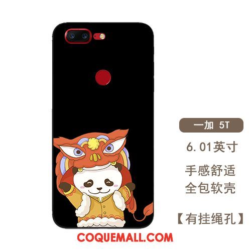 Étui Oneplus 5t Mignonne Téléphone Portable Chat, Coque Oneplus 5t Ours Style Chinois