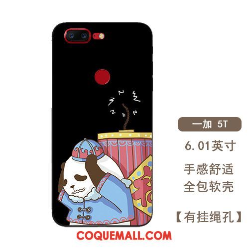 Étui Oneplus 5t Mignonne Téléphone Portable Chat, Coque Oneplus 5t Ours Style Chinois
